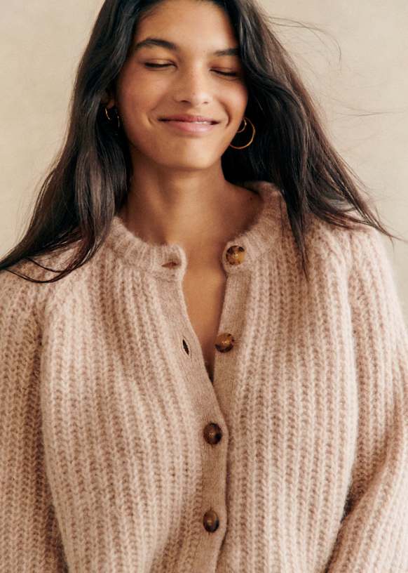 Gilet Emile Beige Chine Clair Alpaga Sezane