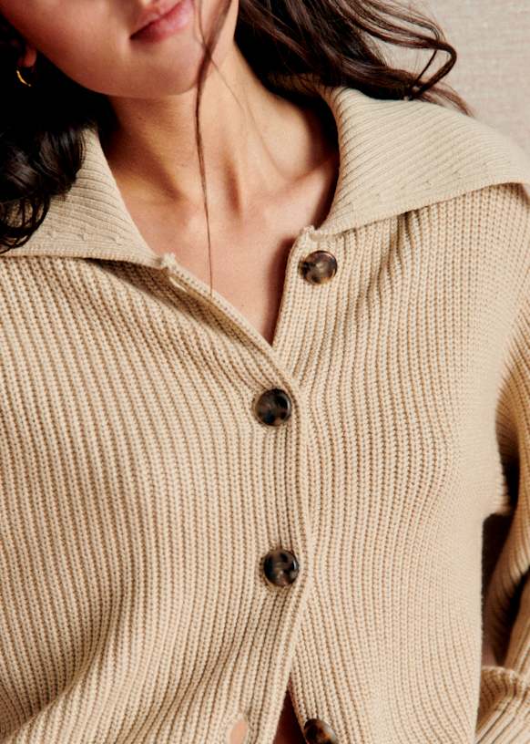 Tim カーディガン - マロングラッセ - メリノウール - Sézane