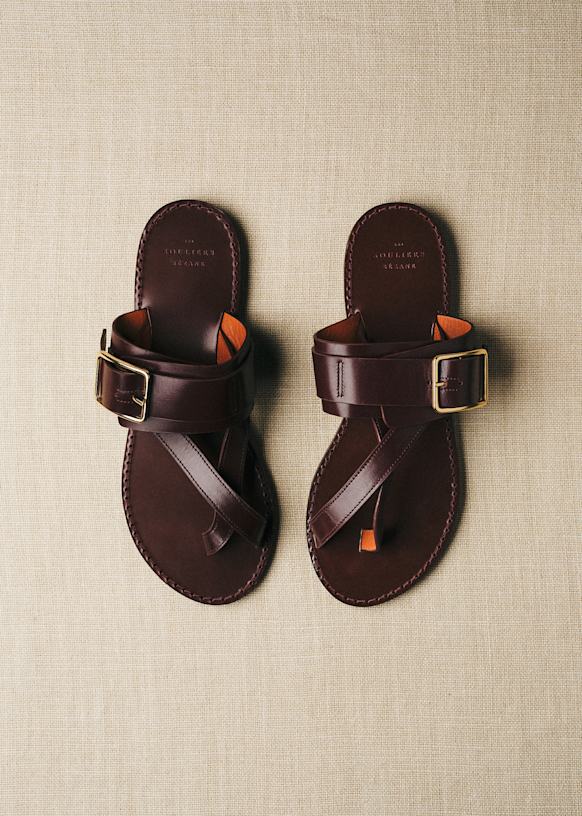 Freya Low Sandals - Glossy Chocolate - Bovine leather - Sézane