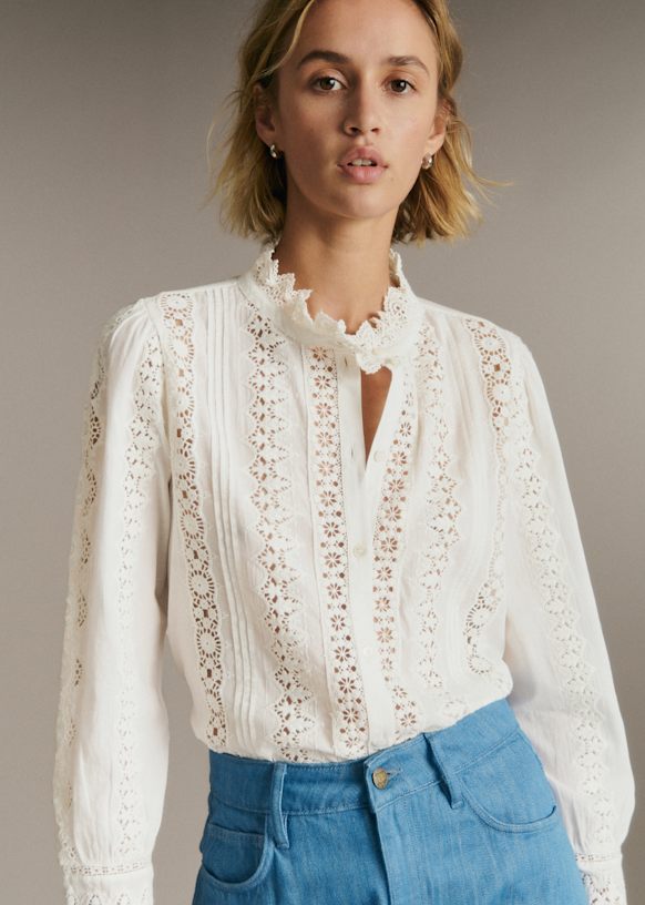 Rym Shirt - Ecru - Cotton - Sézane