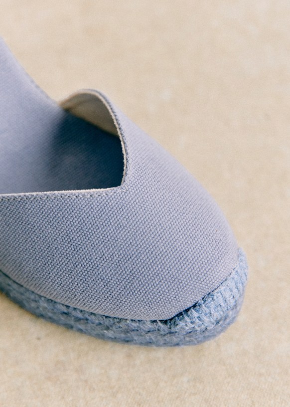 Tania High Espadrilles Vintage Blue Cotton Sezane