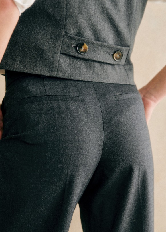 憧れ Black - Trousers Giacomo - Sézane - polyester Recycled パンツ