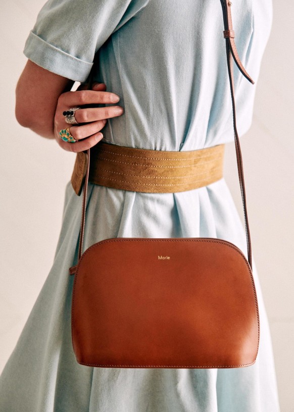 Heritage Victor Bag Chocolate Bovine leather Sézane