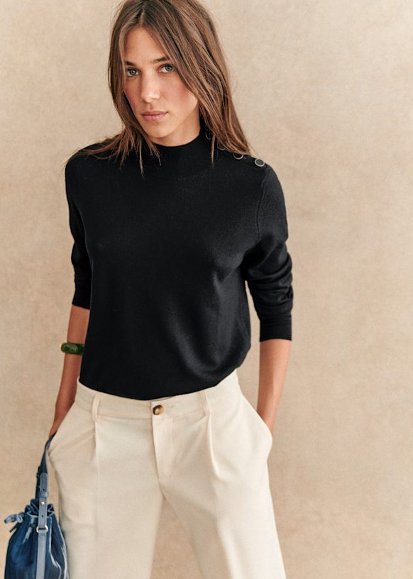 Giacomo Trousers - Black - Recycled polyester - Sézane