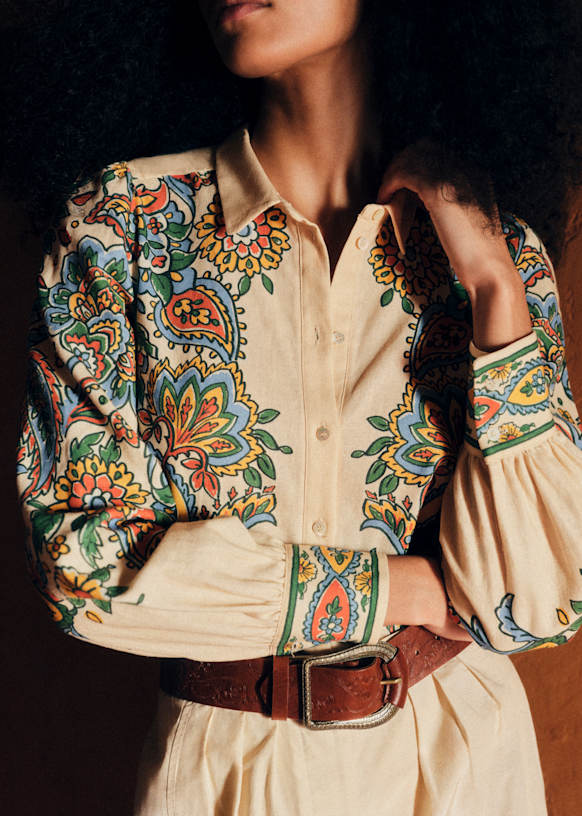 Claudio Shirt - Riola Print - Linen - Sézane