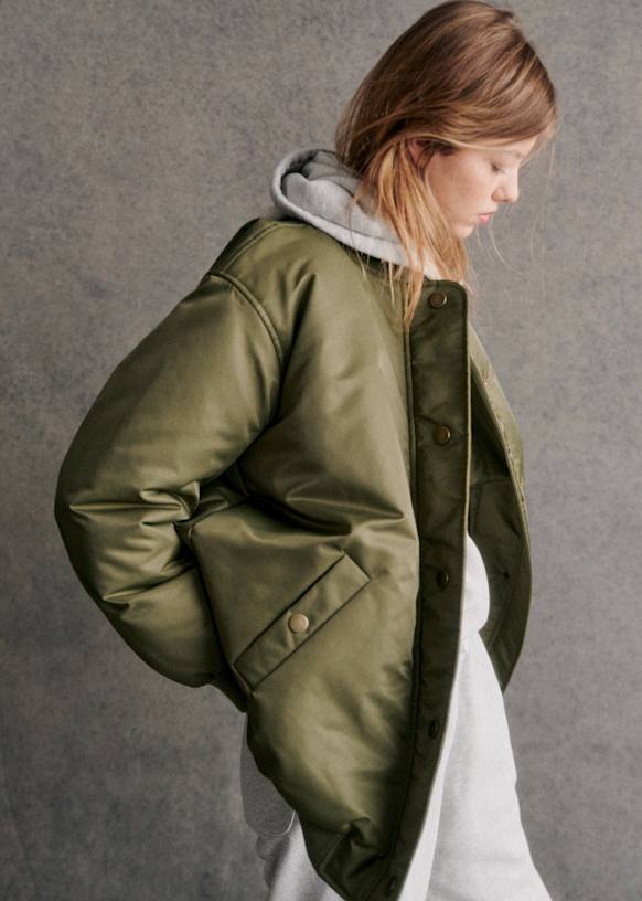 セザンヌ◆SEZANE◆Bill コート キルティングフード カーキ セザンヌ◇SEZANE◇Bill コート キルティングフード カーキ