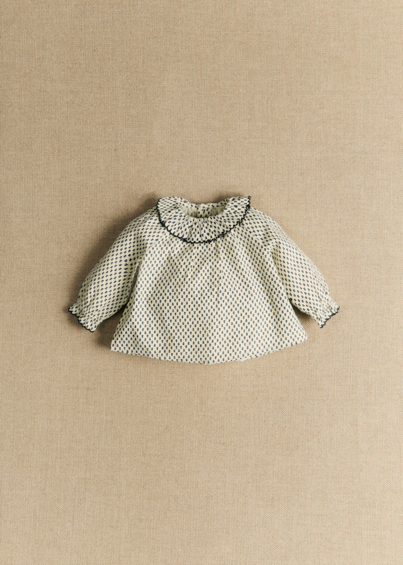 Héloïse Blouse - Blockprint Flowers - Organic cotton