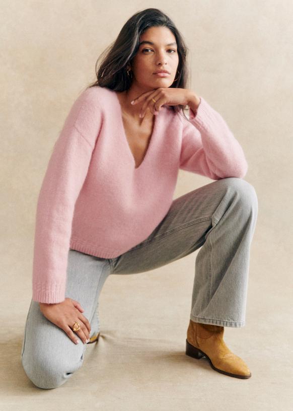 Sezane pink sweater sale