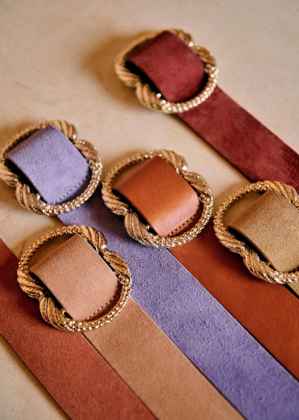 Ceinture Artemis Marine Cuir bovin Sézane