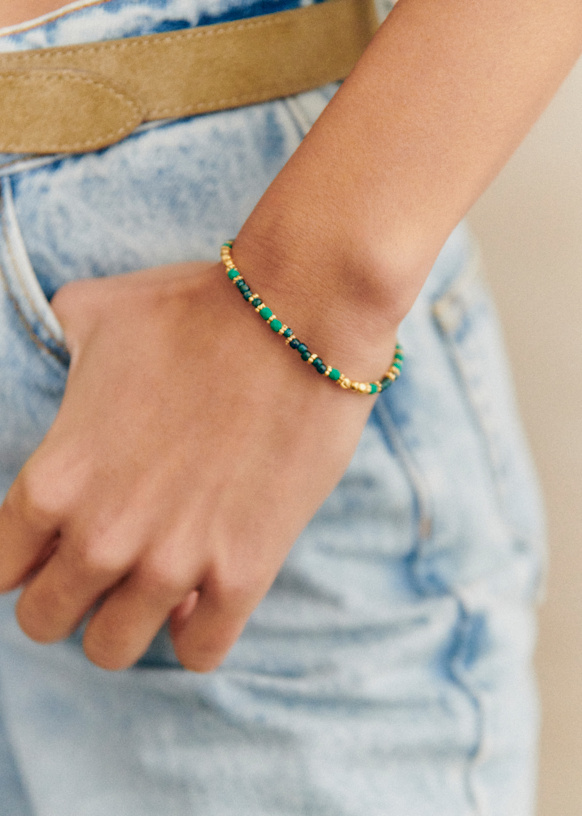 Elise Bracelet - Mother-of-pearl Pendant - Glass - Sézane