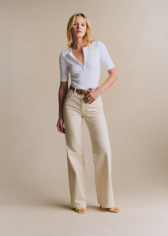 Theodora T-Shirt - Camel - Organic cotton - organic textile - Sézane