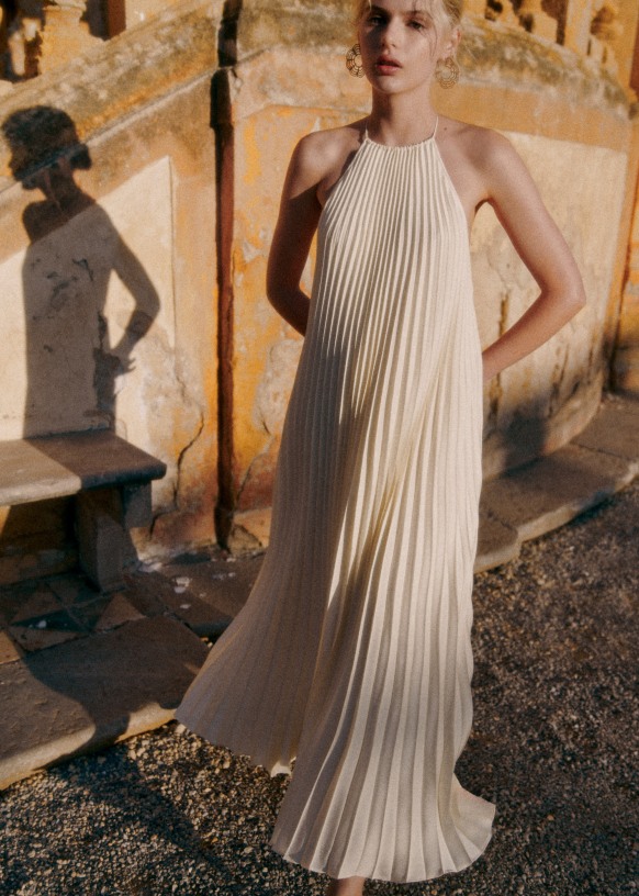 Layla Dress Ecru Recycled polyester Sezane