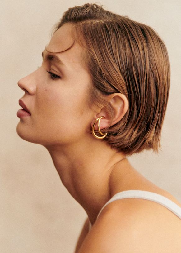 Julie Earrings - Gold - Majority recycled brass - Sézane