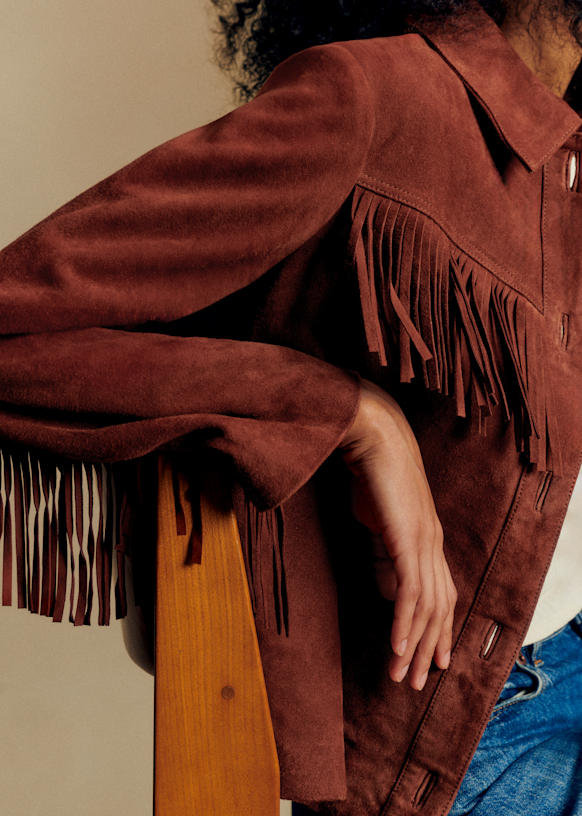 Yuma Jacket - Brown - Goat leather - Sézane