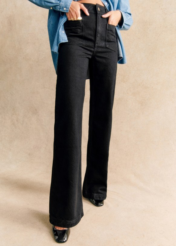 The 70's trousers - Black - Organic Cotton - Sézane