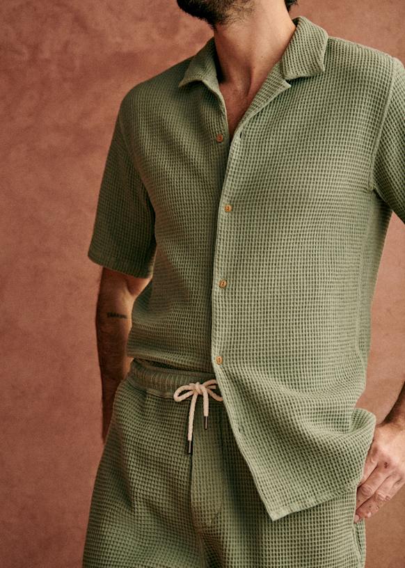 Homme Chemise Henley gaufrée T-shirt raglan Graphic Rayé Henley