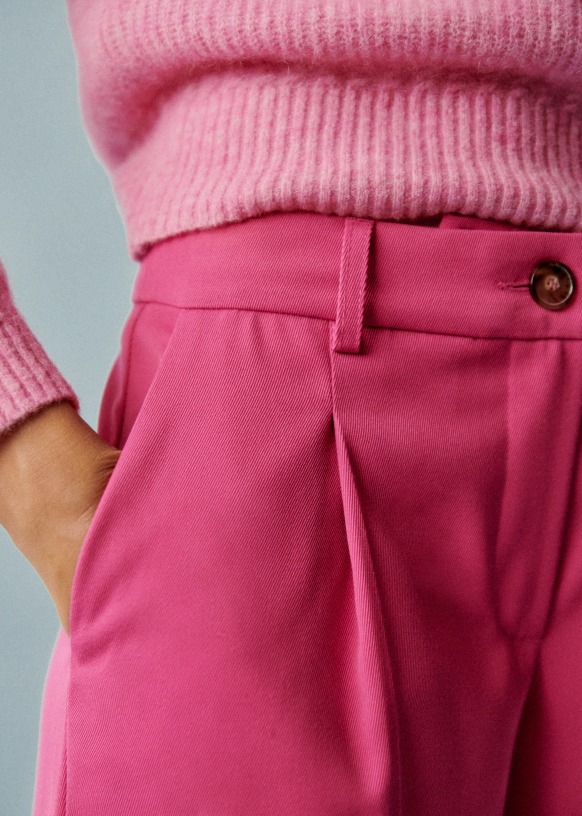 Zara • Full Length Francoise Long Straight Leg Trousers Fuchsia Hot Pink •  Small | Straight leg trousers, Clothes design, Zara