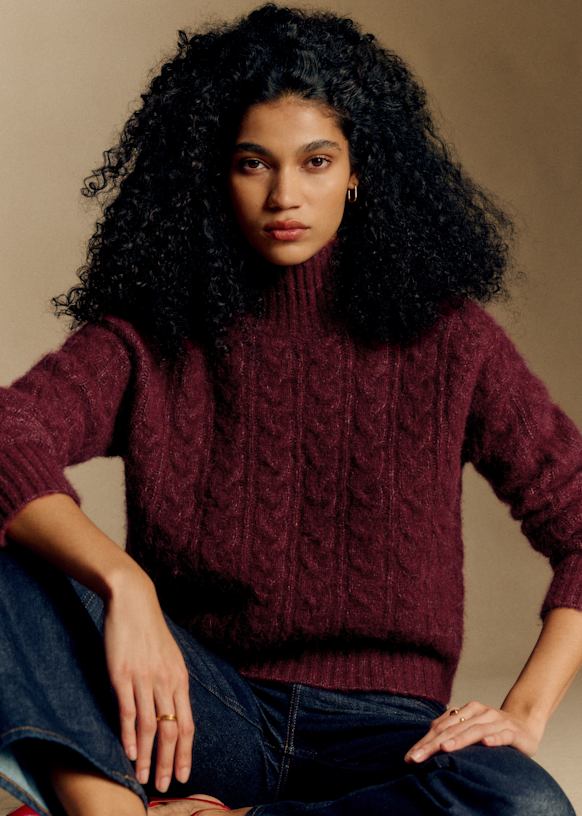 Pull Hugo - Bordeaux - Baby Alpaga - Sézane