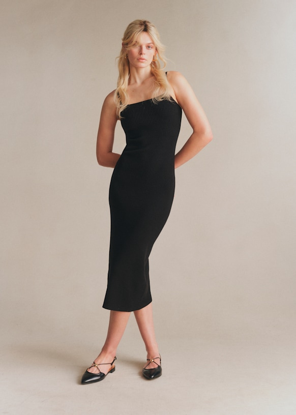 knee length dresses for ladies Milly Women's Rudy Knit Midi-Dress - Gold main image 1