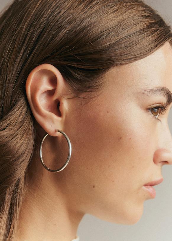Large Eva Hoops - Silver - Silver - Sézane