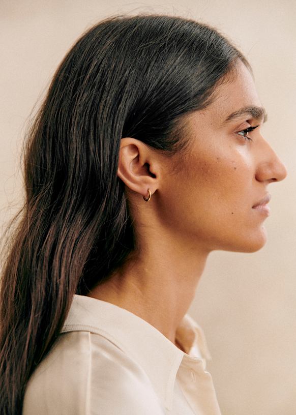 [SEZANE] Eva フープピアス Eva Small Hoops - Gold - Majority recycled brass - Sézane