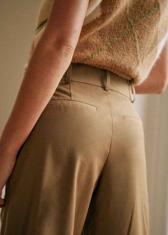 見逃し厳禁！おトクな Rodriguo Trousers Sézane - Wool - Beige Safari - パンツ