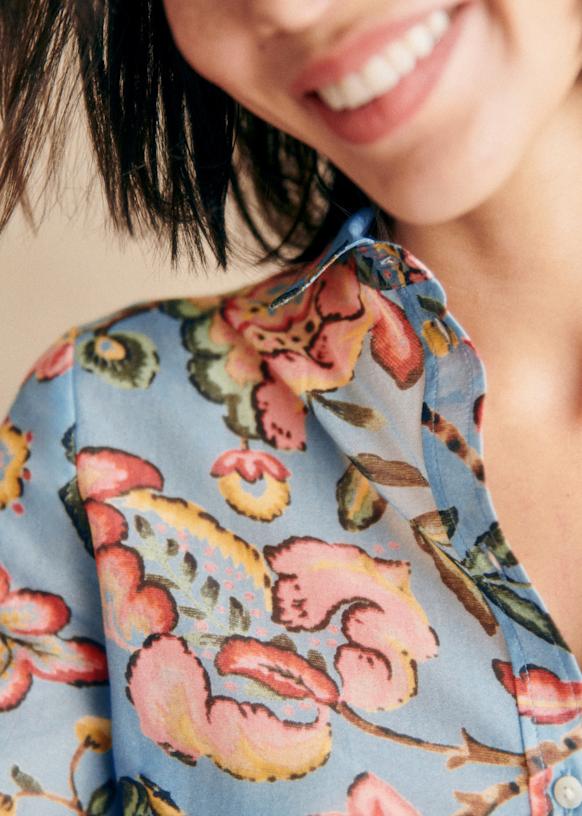 Pierro Shirt - Large Bouquet print - Cotton - Sézane