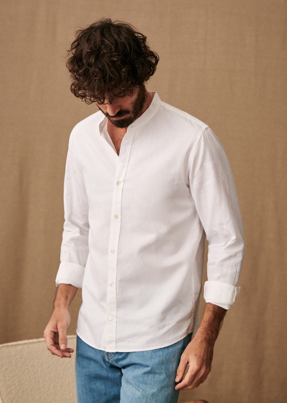 Chemise Benny Coton Lin Blanc Coton Biologique Octobre Editions