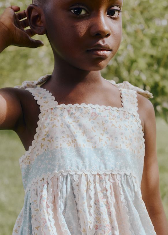 Hera Dress - Small Floral Patchwork - Organic cotton - organic