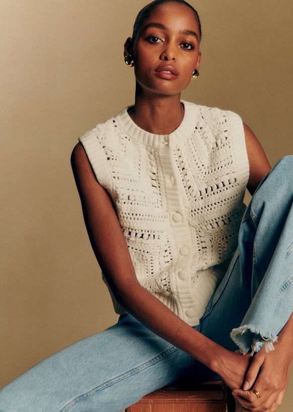 Casaco de malha Orso Cru Lã Merinos Sézane