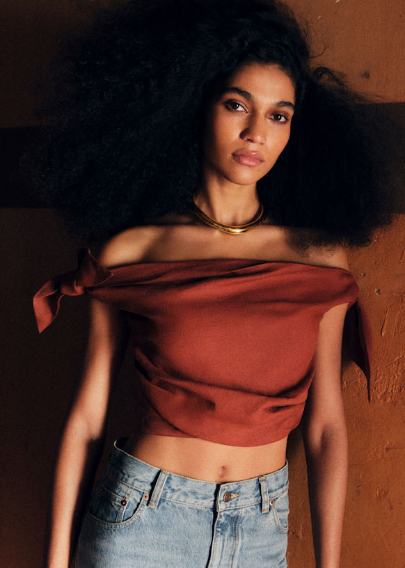 Meline Top - Chestnut - Linen - Octobre Éditions