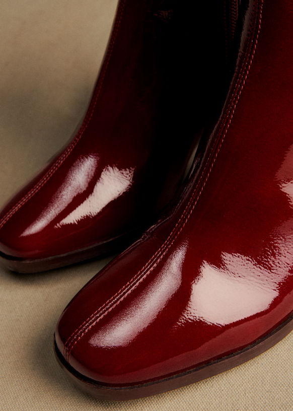 Axelle Ankle Boots - Patent Camel - Patent cowide leather