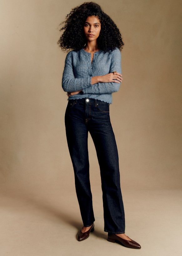 Varda カーディガン - グレイシャーブルー - メリノウール - Sézane