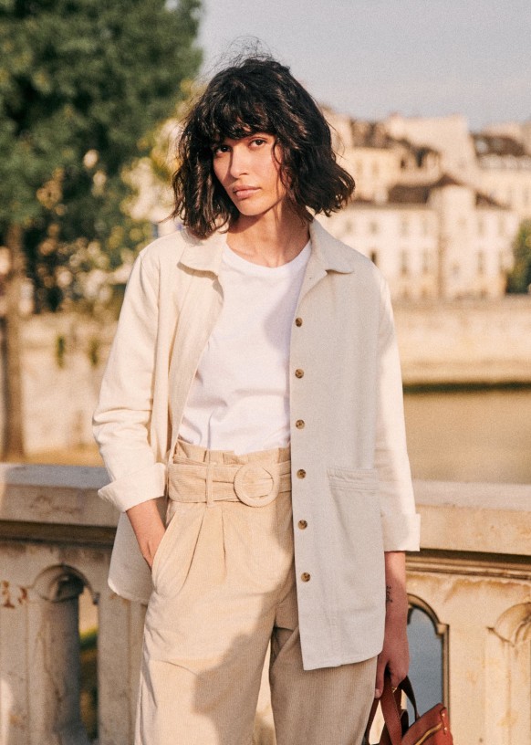 Sezane suede jacket top