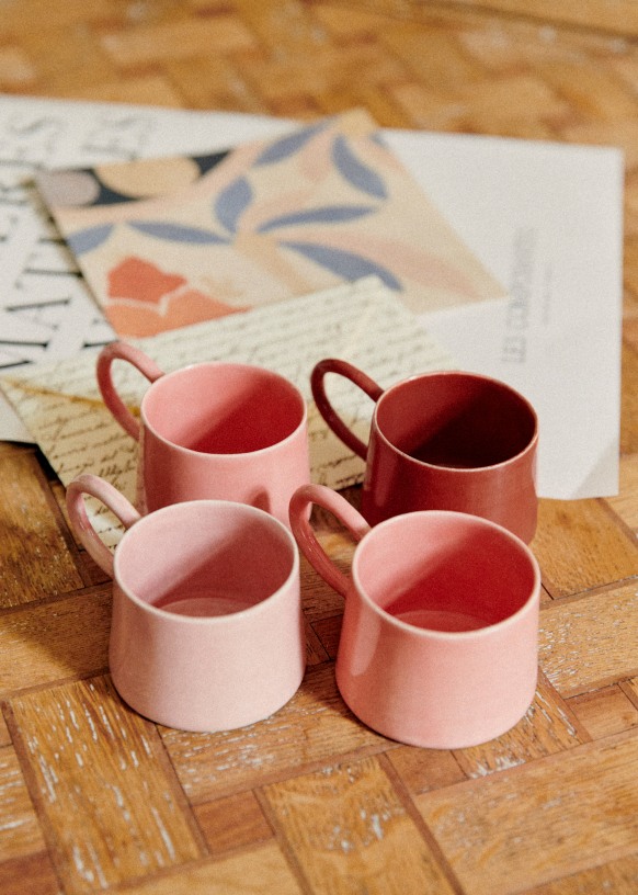 Ceramic Espresso Mugs Set of Four, 4 Stoneware Espresso Cups Set, Pottery Espresso  Mug, Coffee Lovers Gift, Small Coffee Mug, Tea Cups Set 