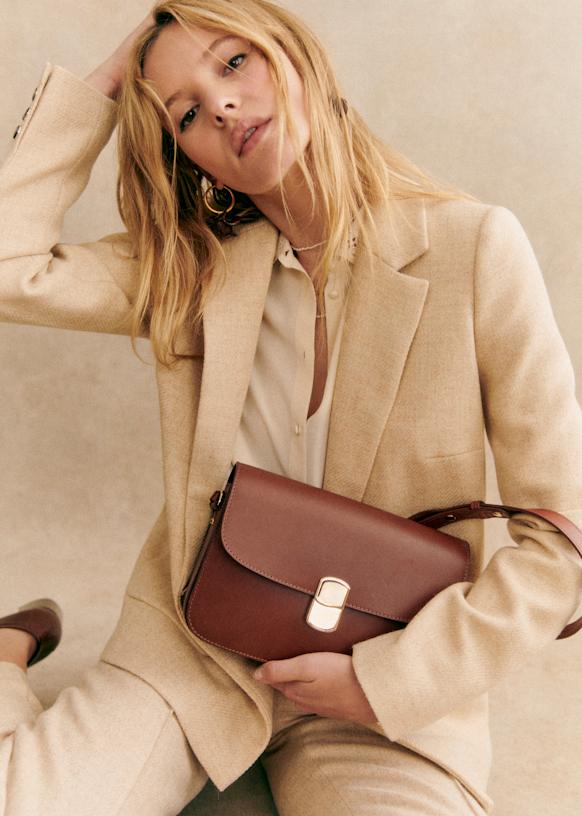 Sac Milo Classique Marron Python Sezane