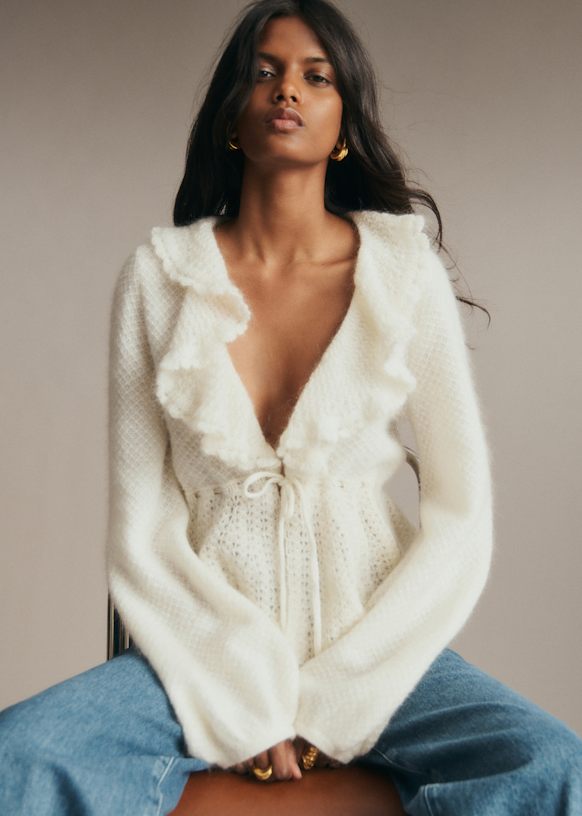 Eugénie Cardigan - Ecru - Kid mohair - Sézane