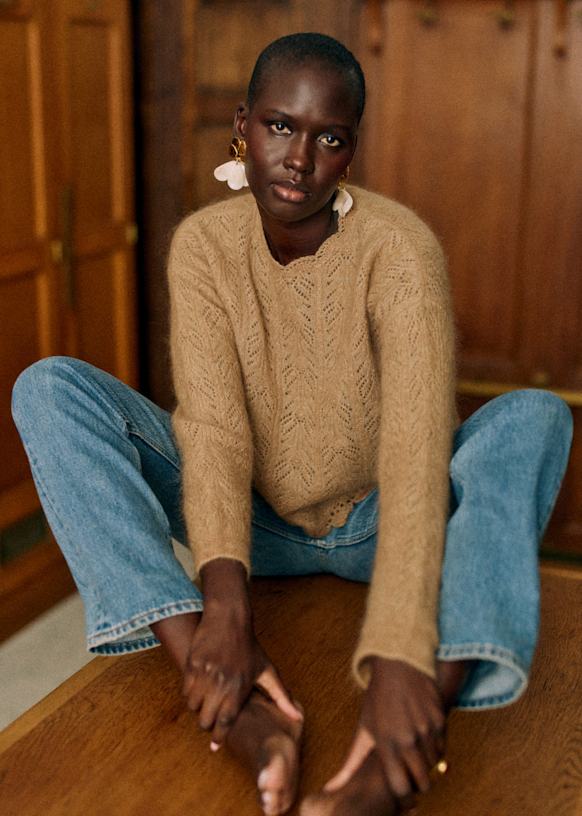 Louison セーター - ポーラーブルー - キッドモヘア - Sézane