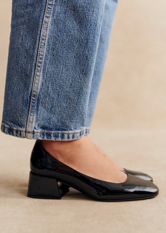 Mélanie Mary Janes - Patent Black - Patent cowide leather - Sézane