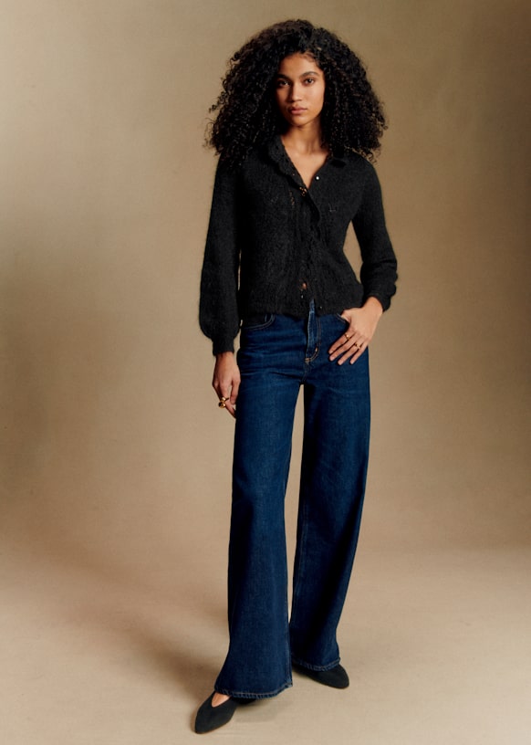 Angie カーディガン - エクリュ - キッドモヘア - Sézane