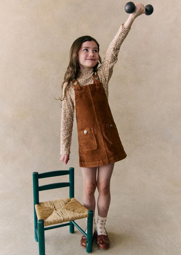 Camel pinafore dress top