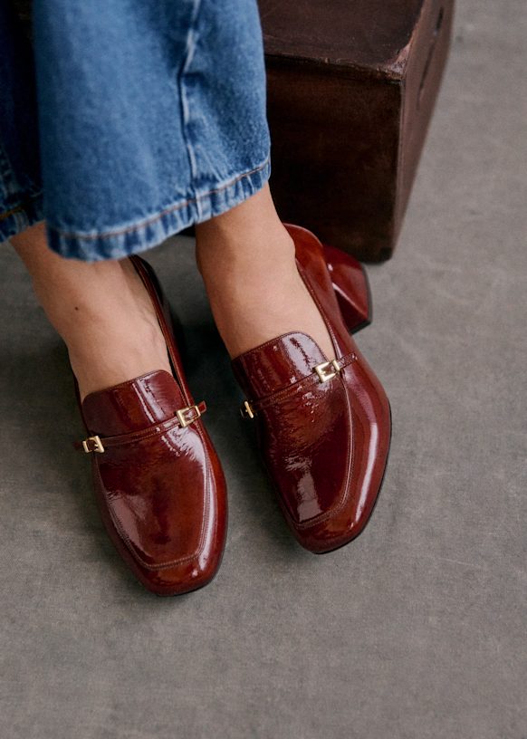 Victoire Loafers - Patent jade - Patent goatskin leather - Sézane