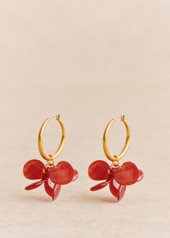Flora Hoops - Carmine Red - Resin - Sézane
