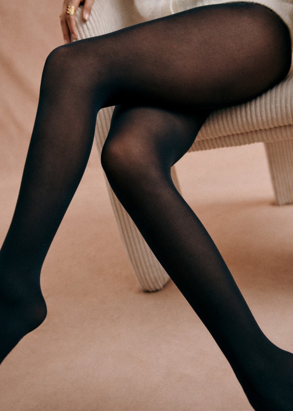 Tights - Charcoal / 80D - Recycled polyamide - Octobre Éditions