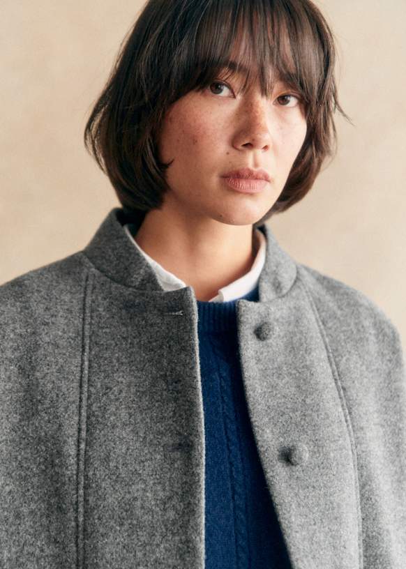 Othello Cardigan - Light Pearl Grey - Baby Alpaca - Sézane