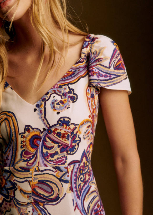 sezane purple dress Paisley Print Long Dress w/ Tags