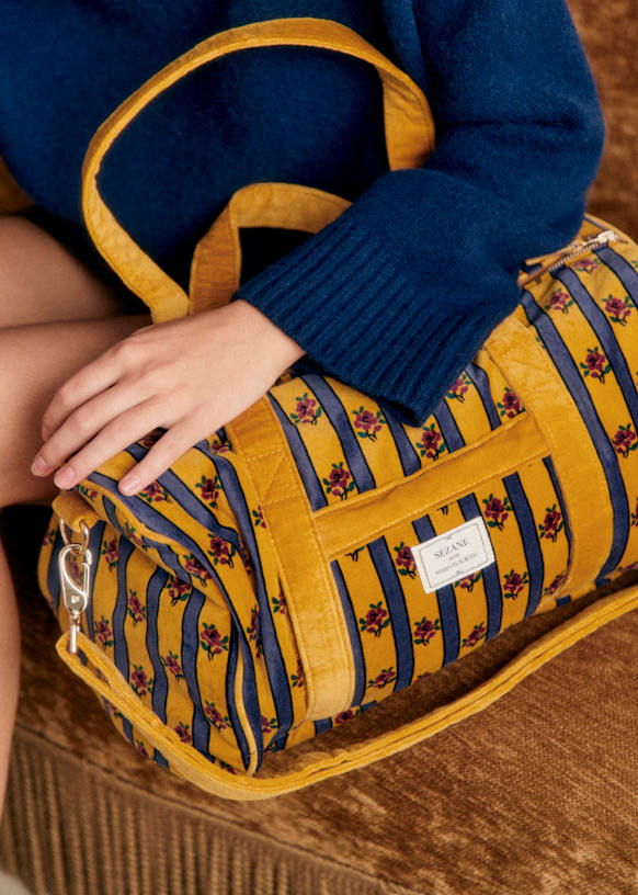 Sezane｜Sezane x MDLO ボーリングバック ストラップ付 Bowling bag - Sézane x MDLO - Hermosa Print - Cotton - Sézane