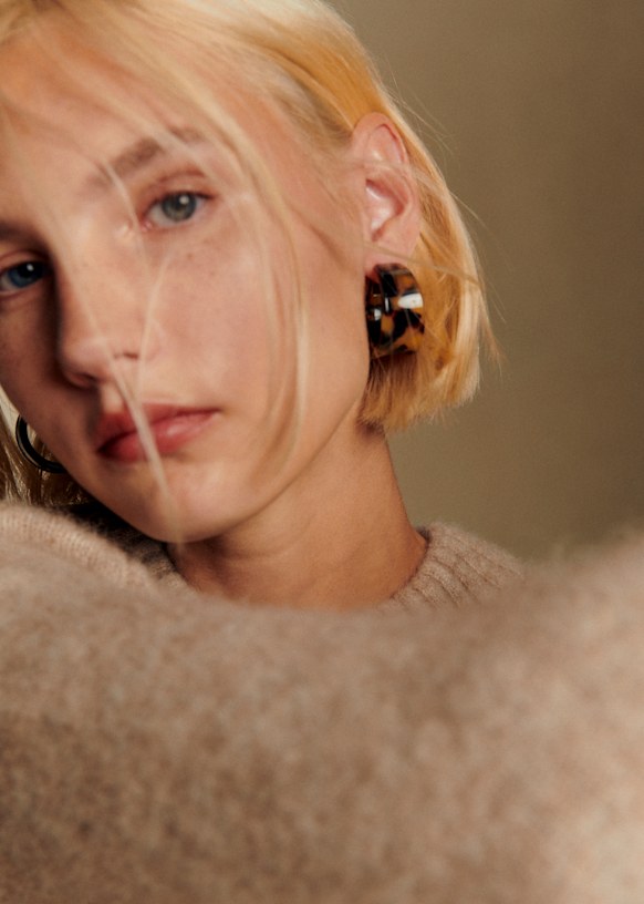 Ludovica ピアス - べっ甲ブラウン - アセテート - Sézane