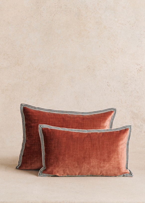 Textured Velvet Cushion Small model Honey Sezane