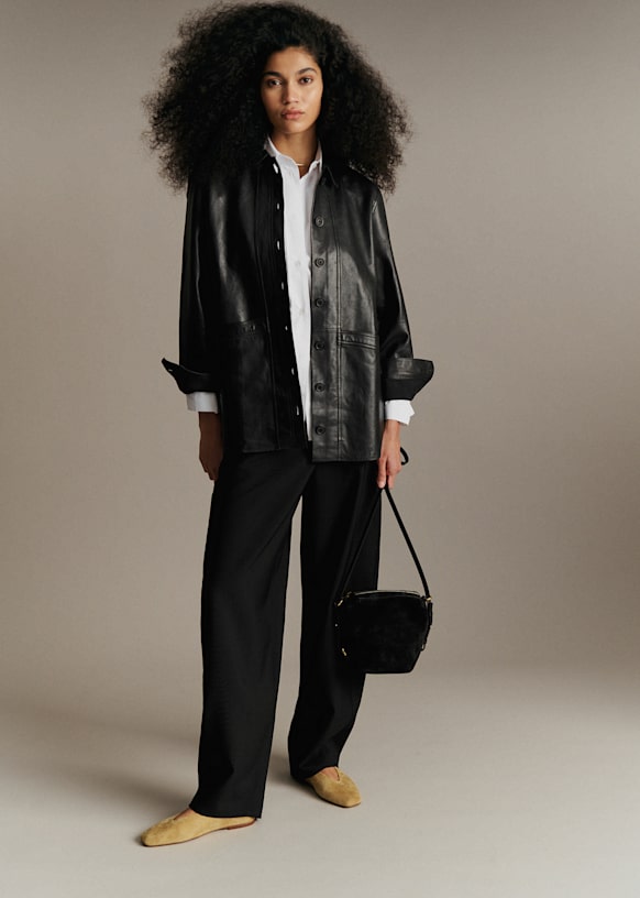 Will Jacket - Black Leather - Lamb leather - Sézane